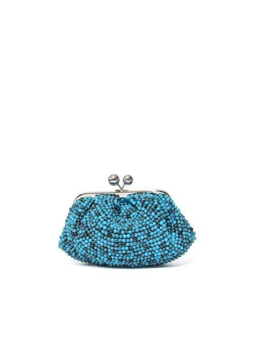 Borsa Pasticcino Bag small WKAESCHIMO con perle in resina ricamate Turchese WEEKEND MAX MARA | 2615511085600004